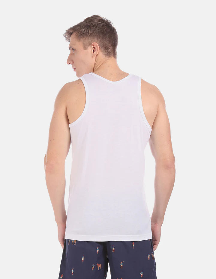U.S. POLO ASSN. Men Comfort Fit I661 Cotton Vest - Pack of 3