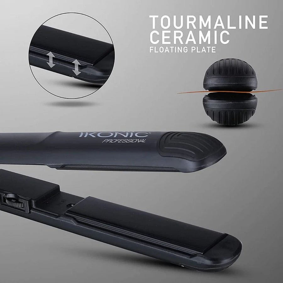 Ikonic Professional Glam Tourmaline Ceramic Plates With Ionic Technology Hair Straightener