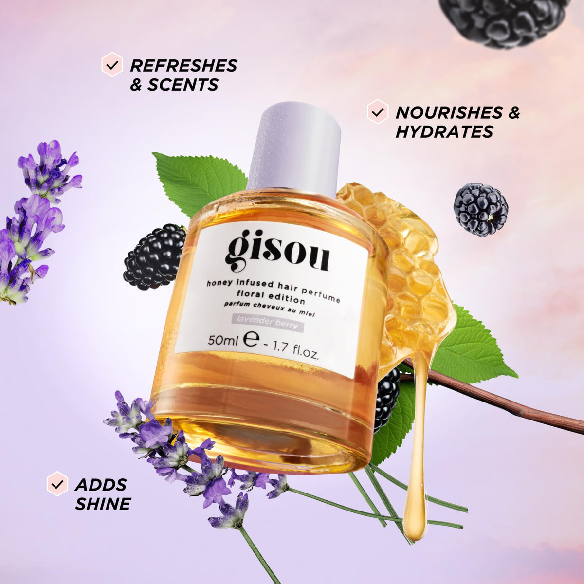 Gisou Honey Infused Hair Perfume Floral Edition - Lavender Berry 50ml