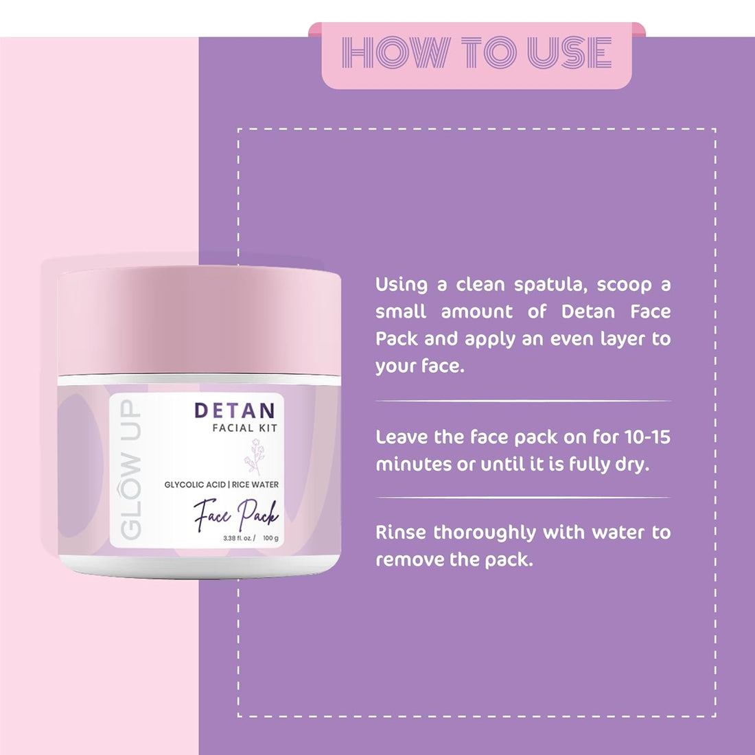 Glow Up Detan Face Pack - 100g