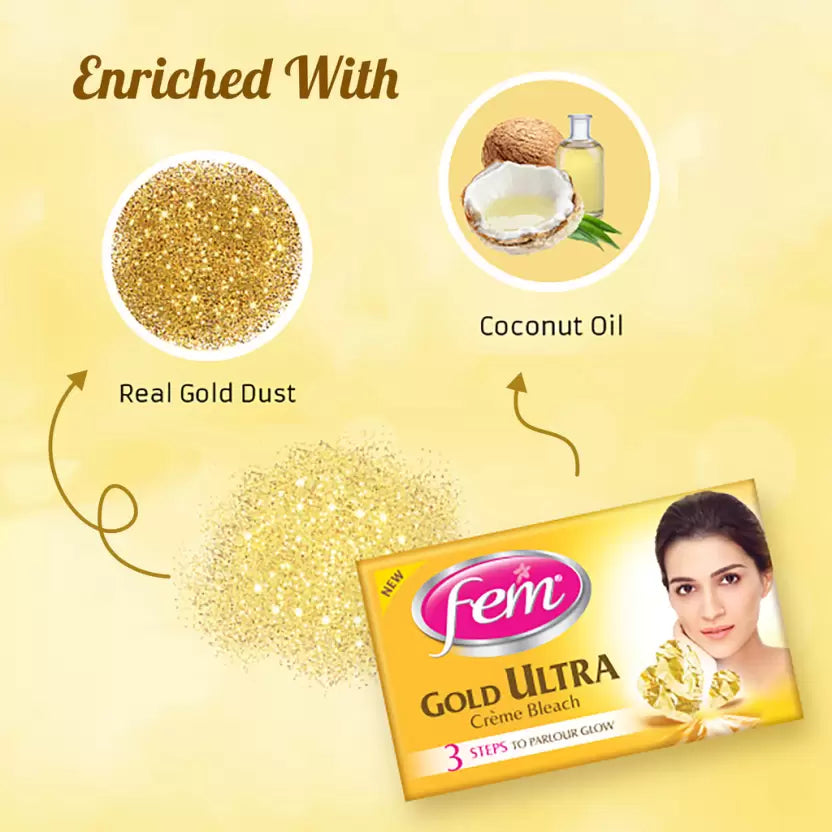 Fem Salon Professional Crme Bleach Gold Special Golden Glow 24K Gold Dust 212g