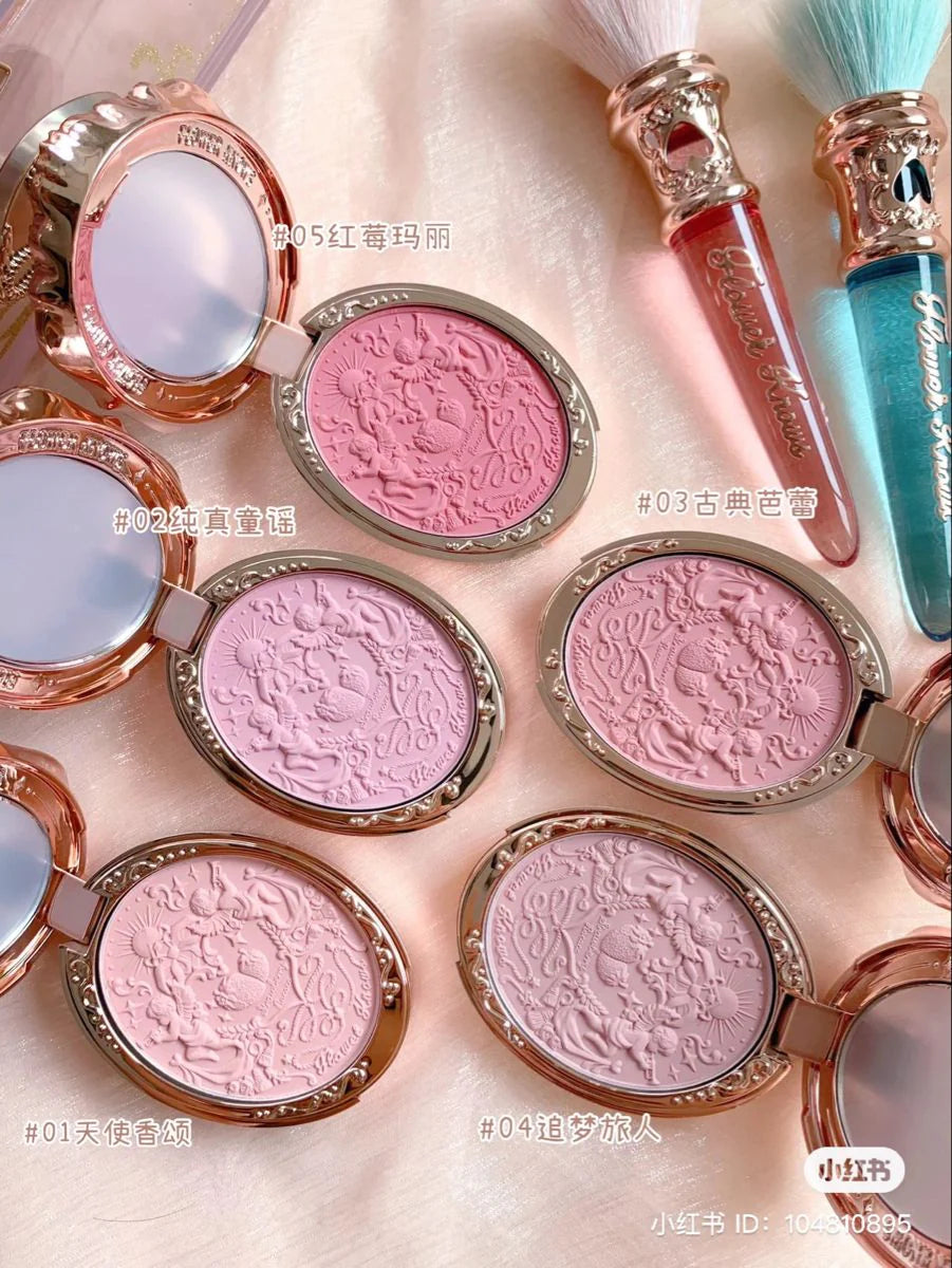 Flower Knows Strawberry Rococo Series Embossed Blush 01 Angel Sanson