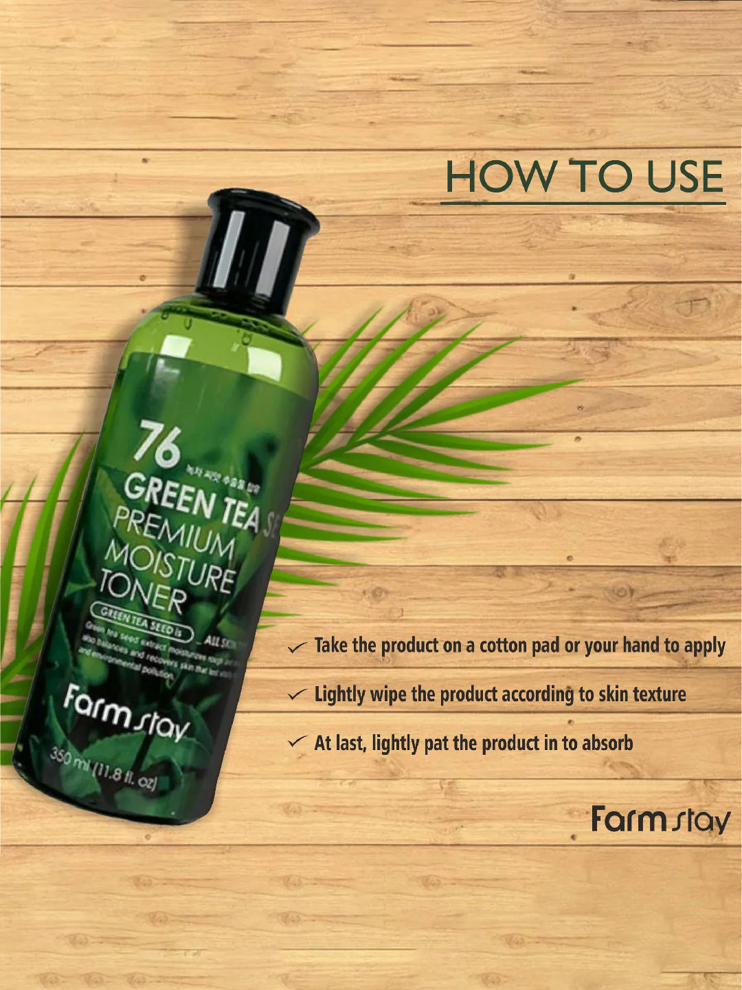 FARMSTAY 76 Green Tea Seed Premium Moisture Toner 350ml
