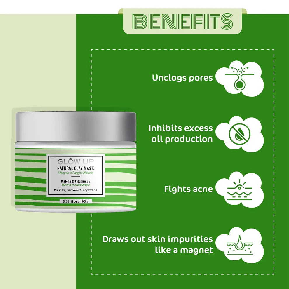 Glow Up NATURAL CLAY MASK - 100g