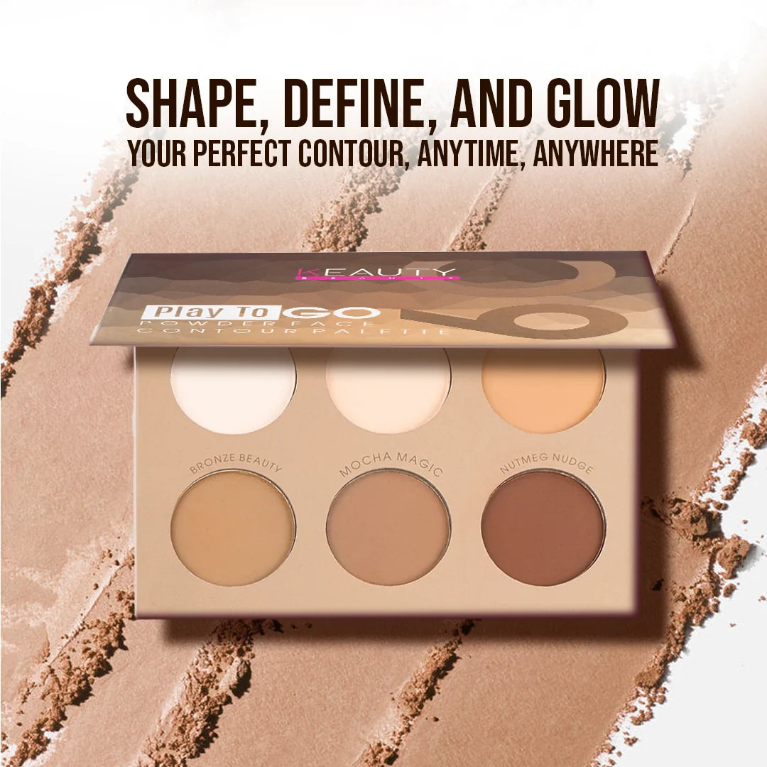 KEAUTY BEAUTY PLAY TO GO POWDER FACE CONTOUR PALETTE 6C