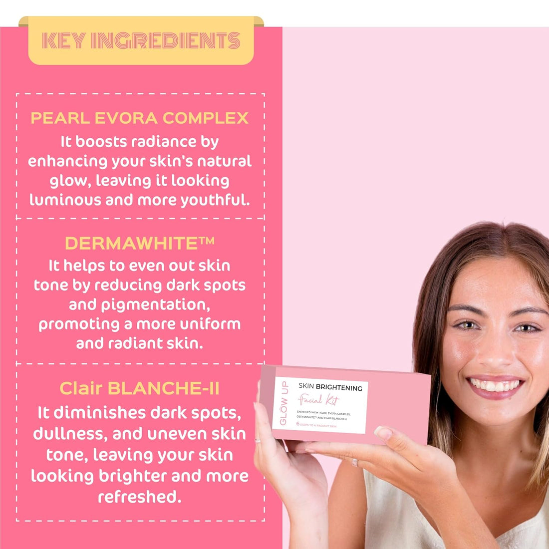 Glow Up Skin Brightening Facial Kit | Clair Blanche-II | 6-Step Skincare Ritual for Radiant, All Skin Types