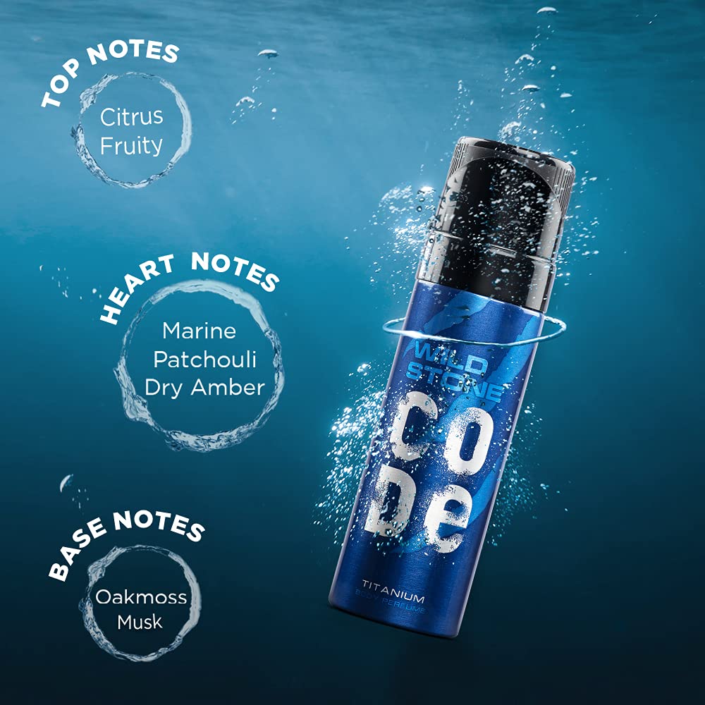 Wild Stone CODE Titanium Long Lasting No Gas Perfume Body Spray For Men 120ml