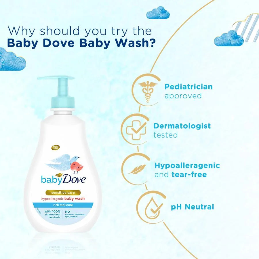 Dove Baby Sensitive Care Hypoallergenic Baby Wash Rich Moisture 400ml