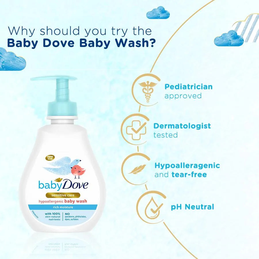 Dove Baby Sensitive Care Hypoallergenic Baby Wash Rich Mositure 200ml