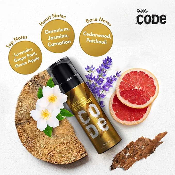 Wild Stone CODE Gold Long Lasting No Gas Perfume Body Spray For Men 120ml