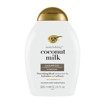 OGX Nourishing + Coconut Milk Nourishing Moisturizing Shampoo | Strong & Healthy Growth Hair, Coconut Milk, Coconut Oil & Egg White Protein Paraben Sulfate Free 385ml