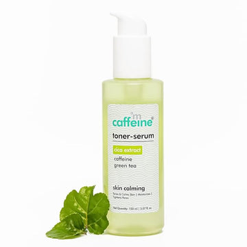 mCaffeine Cica 2 in 1 Toner-Serum with Green Tea for Skin Calming | Soothes Redness & Irritated Skin, Moisturizes & Tightens Pores | Lightweight Face Toner Serum for Women & Men - 150 ml