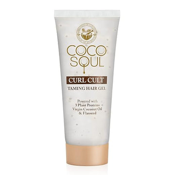 COCO SOUL CURL CULT TAMING HAIR GELPOWERED WITH 3 PLANT PROTEINS VIRGIN COCONUT OIL & FLAXSEED 100g