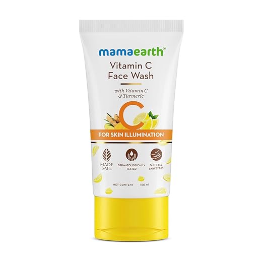 Mamaearth Vitamin C Face Wash with Vitamin C and Turmeric for Skin Illumination - 150ml | Skin Brightening | For Natural Glow | Even Skin Tone