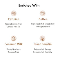 mCaffeine Latte Coffee Shampoo for Damage Repair with Coconut Milk & Keratin | Moisturizes and Nourishes Dry Hair | Sulphate & Paraben Free for Smooth & Shiny Hair | For Men & Women | 250 ml