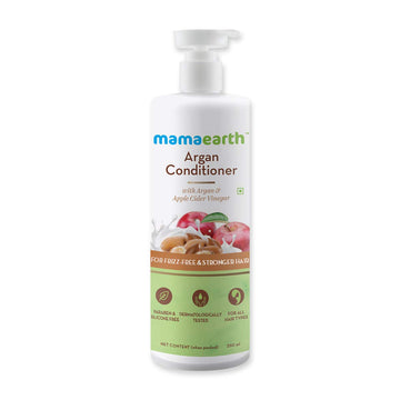 Mamaearth Argan & Apple Cider Vinegar Hair Conditioner For Dry & Frizzy Hair, with Argan Oil & Apple Cider Vinegar for Frizz-Free and Stronger Hair - 250ml