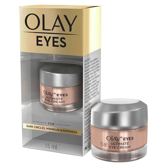 Olay eye cream | Reduces Dark Circle, Wrinkles and Puffiness | With Peptides and Niacinamide | Normal, Oily, Dry & Combination Skin l Paraben & Sulphate free | 15ml (Ultimate Eye Cream)