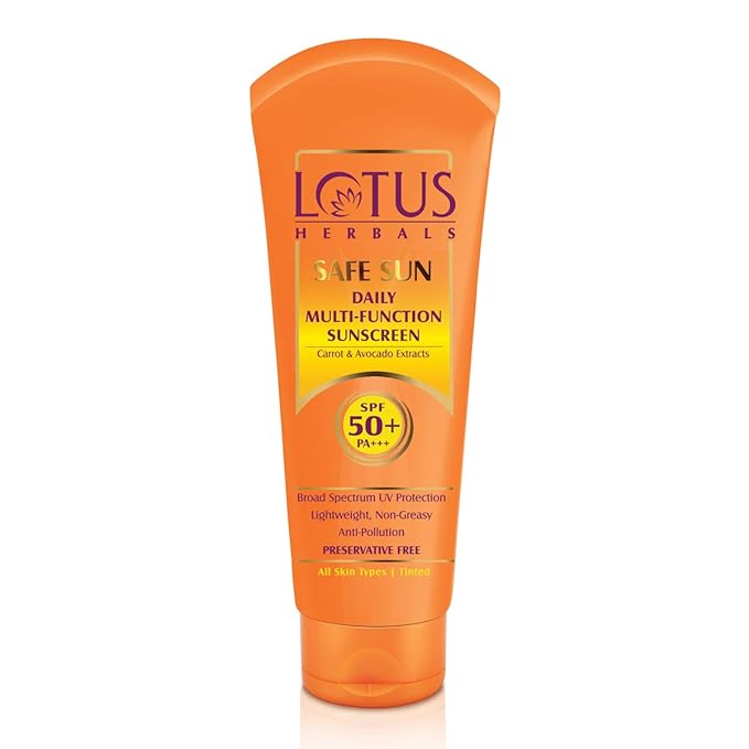 Lotus Herbals Safe Sun Daily Multi-Function Sunscreen Cream Spf 50+ Pa+++, 60 g