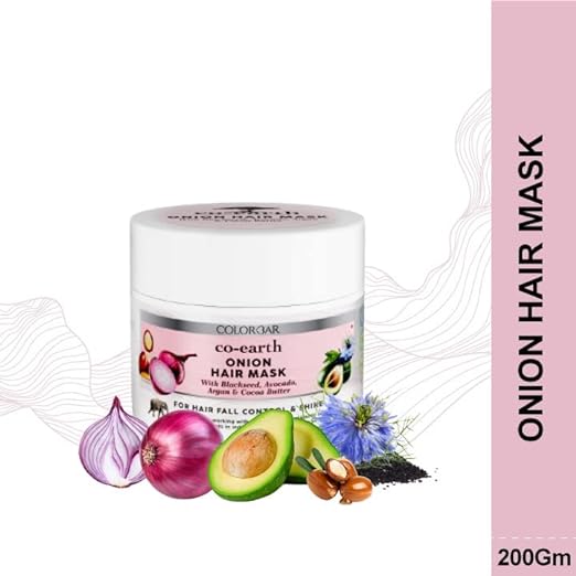 Colorbar Co-Earth Onion Hair Mask 200g I Formulated with plant-based oil I Provide Ultimate Nourishment I Provides shine & Volume I Reduce hair fall