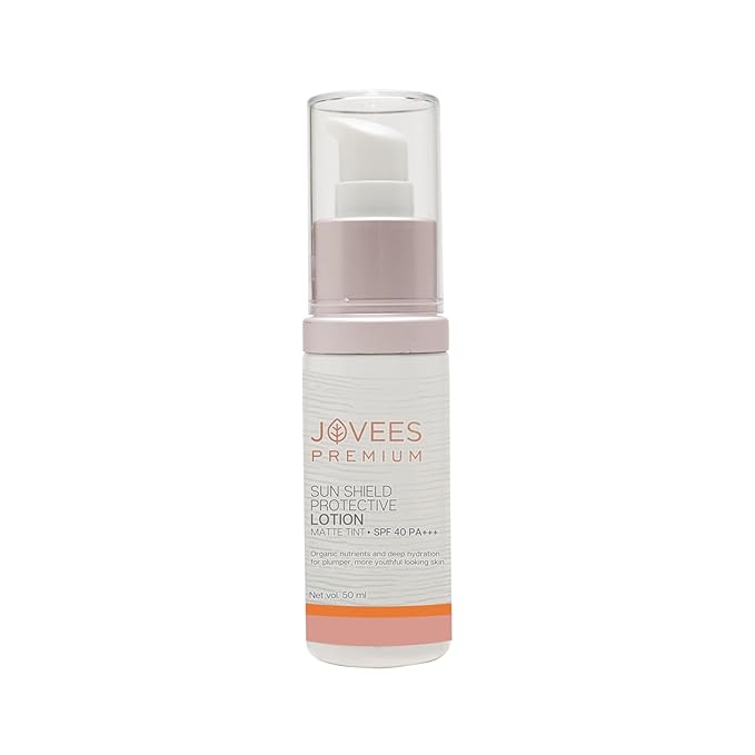 Jovees Premium Sun Shield Protective Lotion SPF 40 | Broad Spectrum PA+++ | Matte Tint | Infused with Organic Extracts | Lightweight and Oil Free 50ml