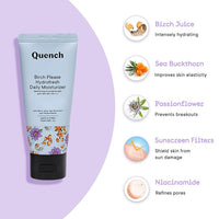 QUENCH Birch Please Hydro Fresh Daily Moisturizer with SPF 40+ PA+++ | 2-in1 Moisturizer & Sunscreen| Hydrates & Protects Skin with Birch Juice & Sea Buckthorn| Made in Korea, 50ml