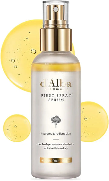 d'Alba Italian White Truffle First Spray Serum, Vegan Skincare, Hydrating Facial Mist with White Truffles, Glow Serum for Radiant Skin, All in One Care, 100ml