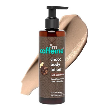 mCaffeine Deep Moisturizing Choco Body Lotion for Dry Skin | All Season Moisturizer for Body with Cocoa Butter & Shea Butter | Non-Sticky Body Lotion for Women & Men (250ml)