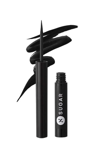 SUGAR Cosmetics - Eye Warned You So! - Double Matte Eyeliner - 01 Black Swan (Black Eye Liner for Women) - Sweat