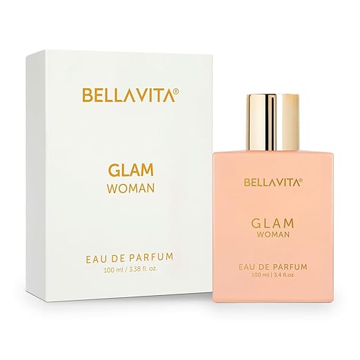 Bella Vita Luxury GLAM Woman Eau De Parfum with African Orange, Jasmine & Patchouli|Premium, Long Lasting Floral & Woody Fragrance EDP for Women, 100ML