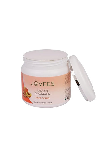 Jovees Herbal Apricot & Almond Scrub Facial Scrub with Almond,Apricot & Wheatgerm Oil | For Normal to Dry Skin | Gently Remove dead Skin | Reduces Pigmentation (400G)
