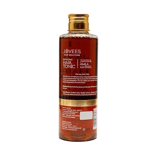 Jovees Herbal Revitalising Amla & Bael Hair Tonic | Gives Long, Strong & Thick Hair | For All Hair Types 200ml
