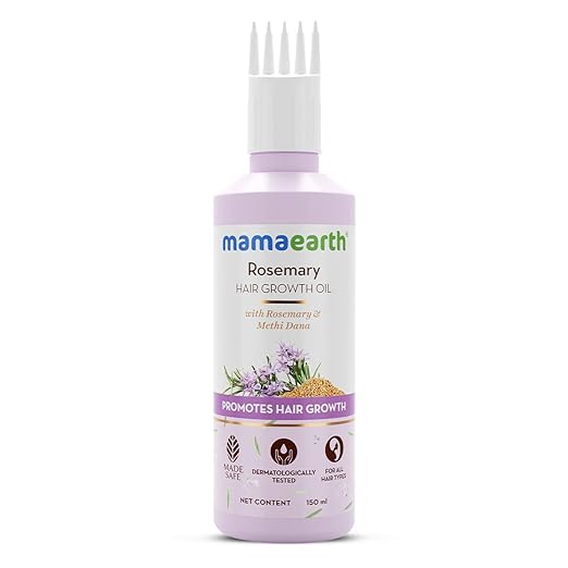 Mamaearth Rosemary Hair Growth Oil with Rosemary & Methi Dana for Promoting Hair Growth - 150 ml | Controls Hair Fall | Strengthens Hair