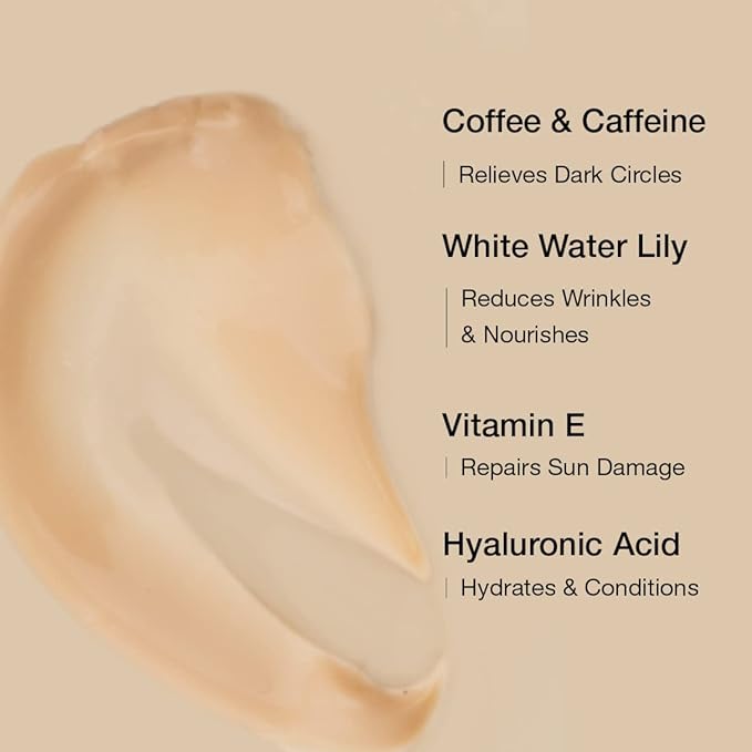 mCaffeine Coffee Under Eye Cream Gel for Dark Circles, Puffiness & Fine Lines | 94% Users Saw Reduced Dark Circles | With Cooling Massage Roller