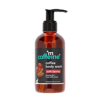 mCaffeine Coffee Body Wash with Berries | De-Tan & Deep Cleansing Shower Gel | Enriched with Vitamin C & in Energizing Fruity Berry Aroma | Suitable for All Skin Types | For Men & Women (200ml)