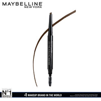 Maybelline New York Brow Pencil, With Spoolie, Long-lasting and Natural-looking Results, Define & Blend Brow Pencil, Natural Brown, 0.16 g