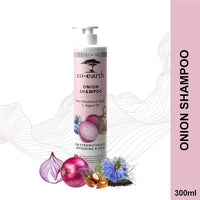 Colorbar Co-Earth Onion Shampoo 300ml I Enriched with Red Onion Seed & Argan Oil, and Blackseed Extract I Promotes healthy, shiny and voluminous hair