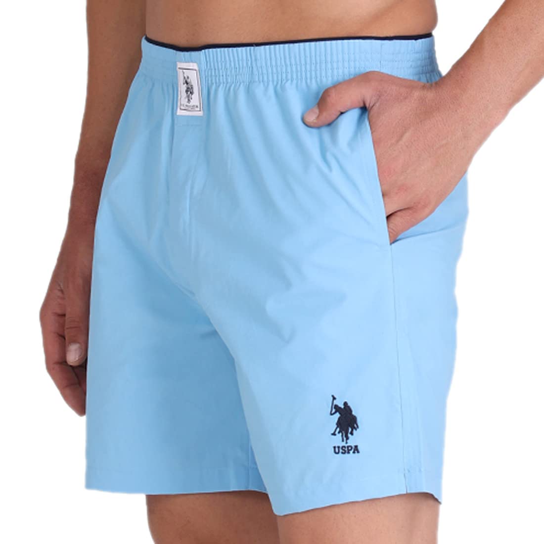 U.S. Polo Assn. Mens Pure Cotton Brushed Elastic I108 Boxers - Pack Of 1