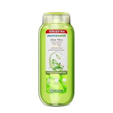 Mamaearth Aloe Vera Moisturizing Body Wash with Aloe Vera & Calming Jasmine Scent For Soft & Soothed Skin - 275 ml |Intensely Moisturizes |Long Lasting Fragrance|Deeply Cleanses|Gentle |All Skin Types 275ml