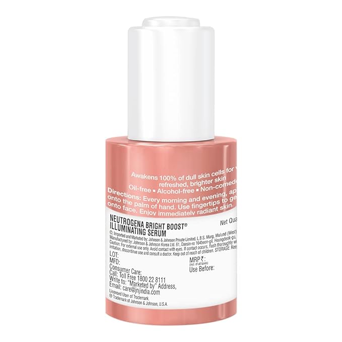 Neutrogena Bright Boost Illuminating Serum | 3X Brightening Power | Amino Sugar & Turmeric Extract | Non-Comedogenic | For Men & Women30ml