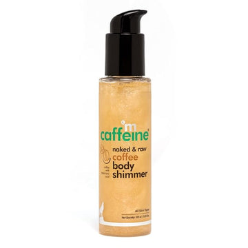 mCaffeine Coffee Body Shimmer for a Glam Ready Skin with Hyaluronic Acid | Soft Glitter & Oil-Free Hydration | Lightweight & Non-Greasy Body Shimmer for Long-lasting Shiny & Matt Finished Look