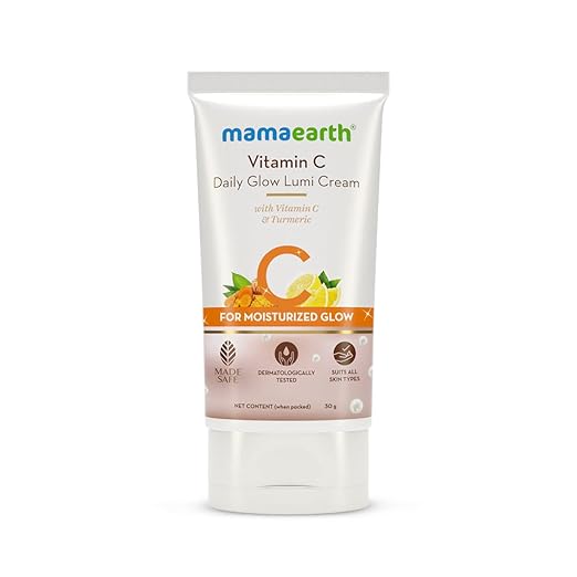 Mamaearth Vitamin C Daily Glow Lumi Cream with Vitamin C & Turmeric for Moisturizing Glow Moisturizer with Highlighter 30g