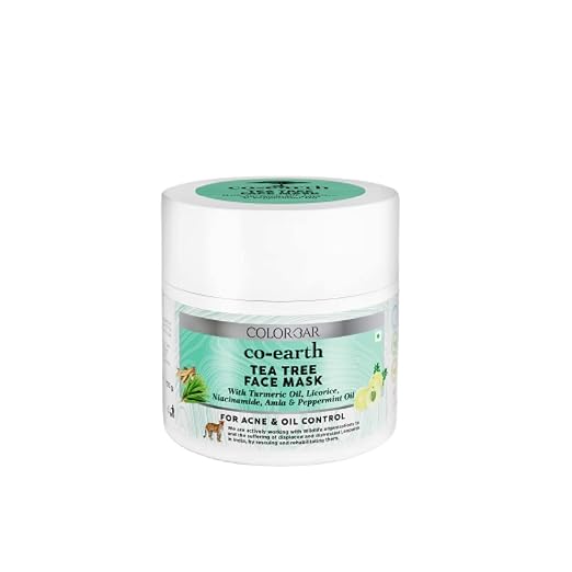 Colorbar Co-earth Tea Tree Face Mask 100g I For acne prone and oily skin I Goodness of Tea Tree and Turmeric Oil I Antibacterial I Purify skin