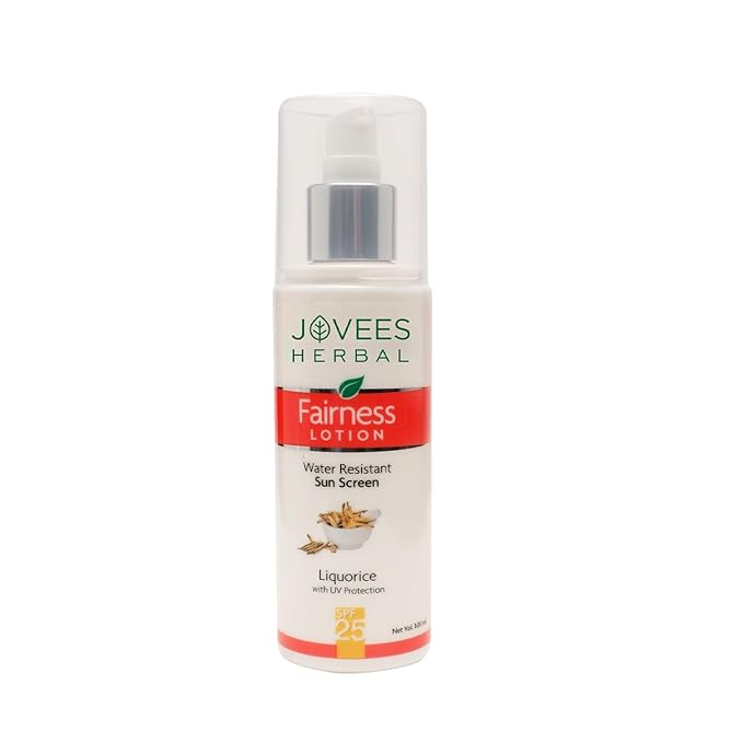 Jovees Herbal Sunscreen Fairness Lotion SPF 25 | For Oily, Sensitive, Dry Skin | Light Weight, Non Greasy, Quick Absorbing | Protects from Tanning & Uneven Skin Tone |Paraben And Alcohol Free | 100ML