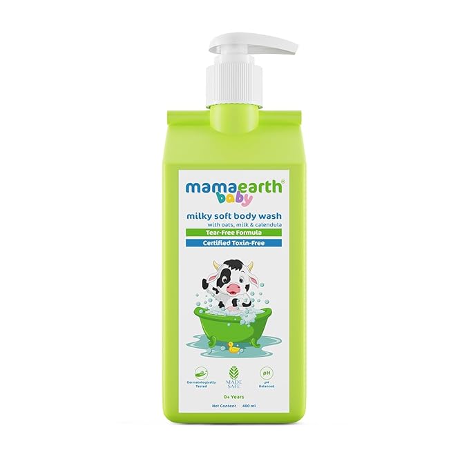 Mamaearth Milky Soft Body Wash for Babies with Oats, Milk and Calendula (400 ml)