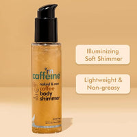 mCaffeine Coffee Body Shimmer for a Glam Ready Skin with Hyaluronic Acid | Soft Glitter & Oil-Free Hydration | Lightweight & Non-Greasy Body Shimmer for Long-lasting Shiny & Matt Finished Look