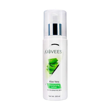Jovees Aloe Vera Moisturising Lotion |With Sandal And Peach Extract |Nousishes, Heals and Hydrates Skin | For Oily And Sensitive Skin | Alcohol And Paraben Free |, 200ml
