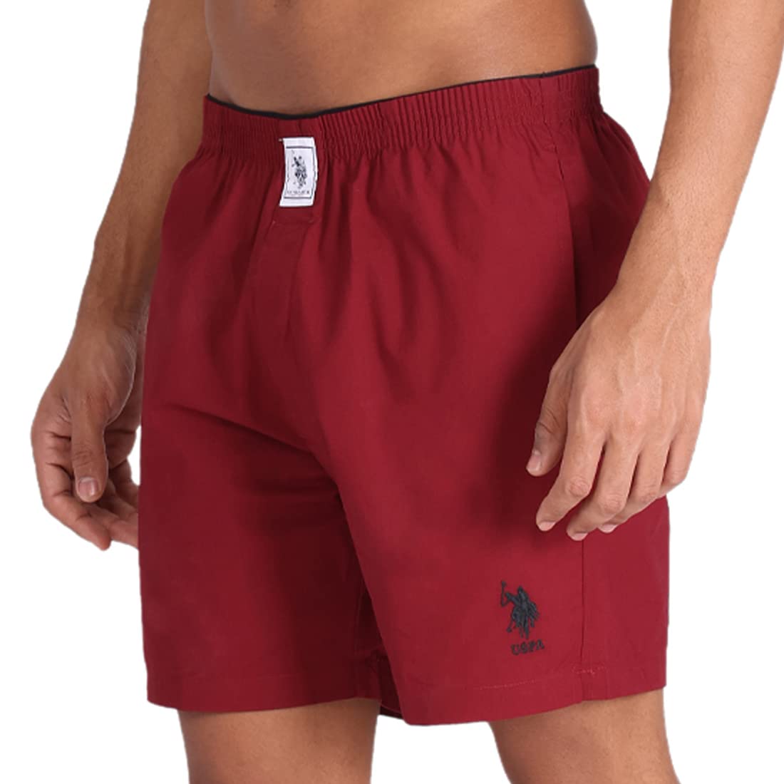 U.S. Polo Assn. Mens Pure Cotton Brushed Elastic I108 Boxers - Pack Of 1