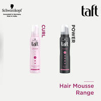 Schwarzkopf Taft Locken Hair Mousse, For long lasting curls, Weather-proof formula, Hold 3 with no stickiness