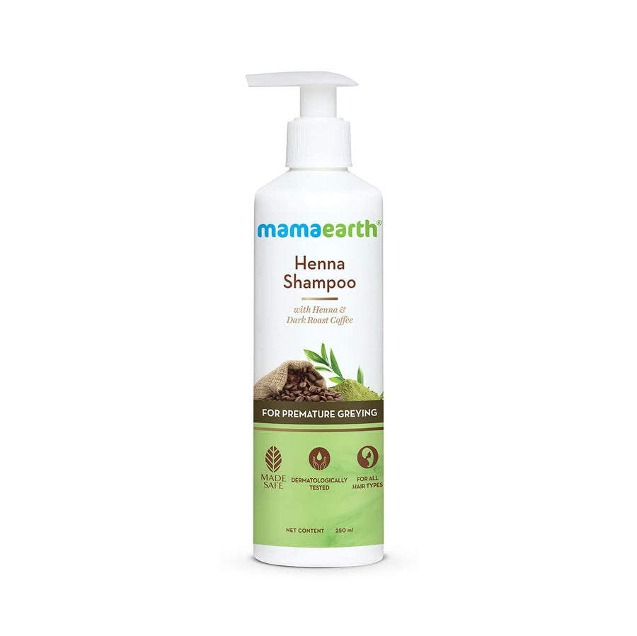 Mamaearth Henna Shampoo, for enhance hair color, with Henna and Deep Roast Coffee – 250 ml