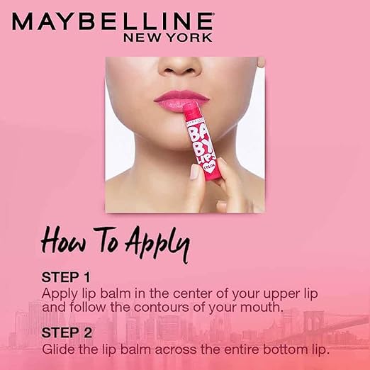 Maybelline New York Lip Balm, With SPF, Moisturises and Protects from the Sun, Pink Lolita & Baby Lips Cherry Kiss, Baby Lips, Berry Crush, 4g